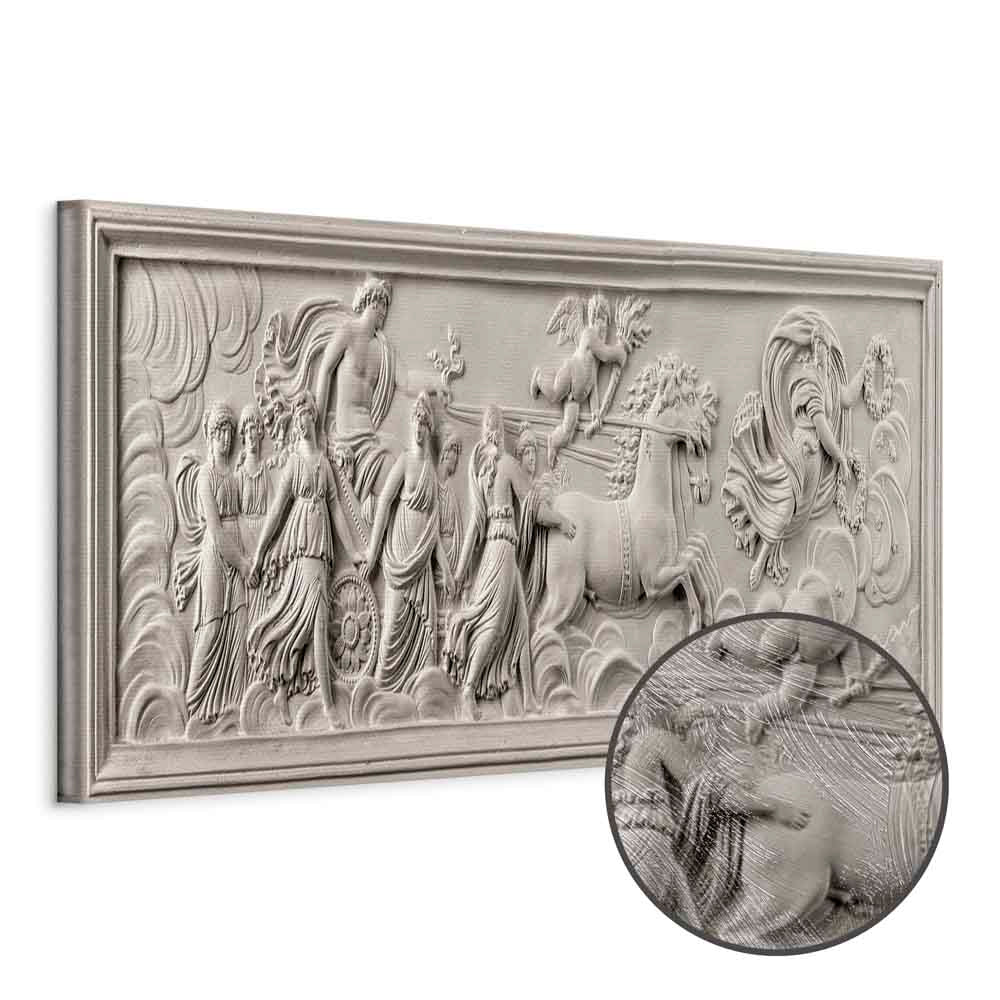 Apollo and Muses Stone Relief Grey Canvas Print