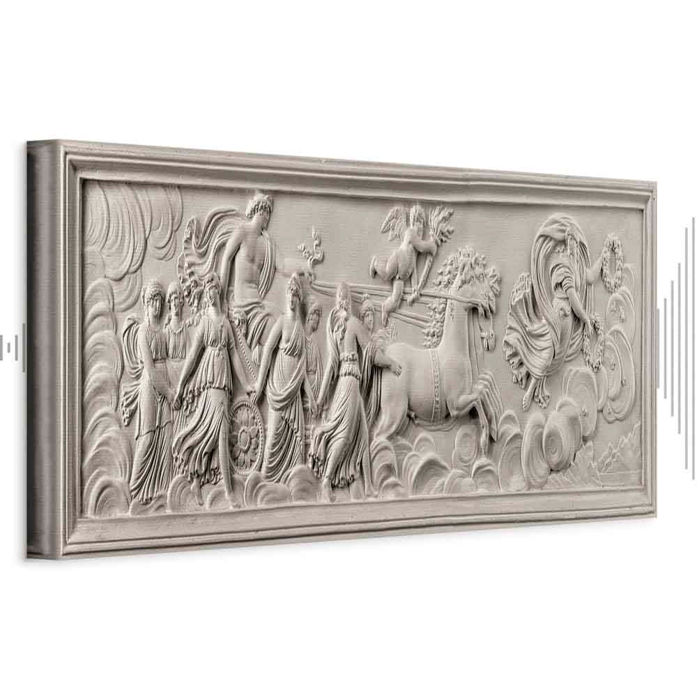 Apollo and Muses Stone Relief Grey Canvas Print