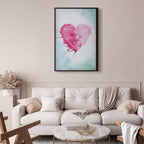 Watercolor Heart Romantic Poster