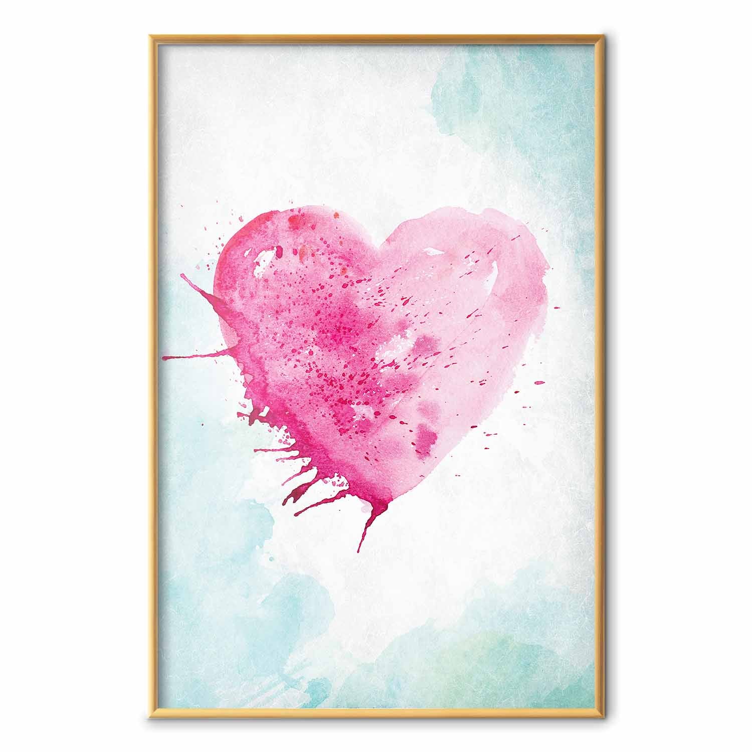Watercolor Heart Romantic Poster
