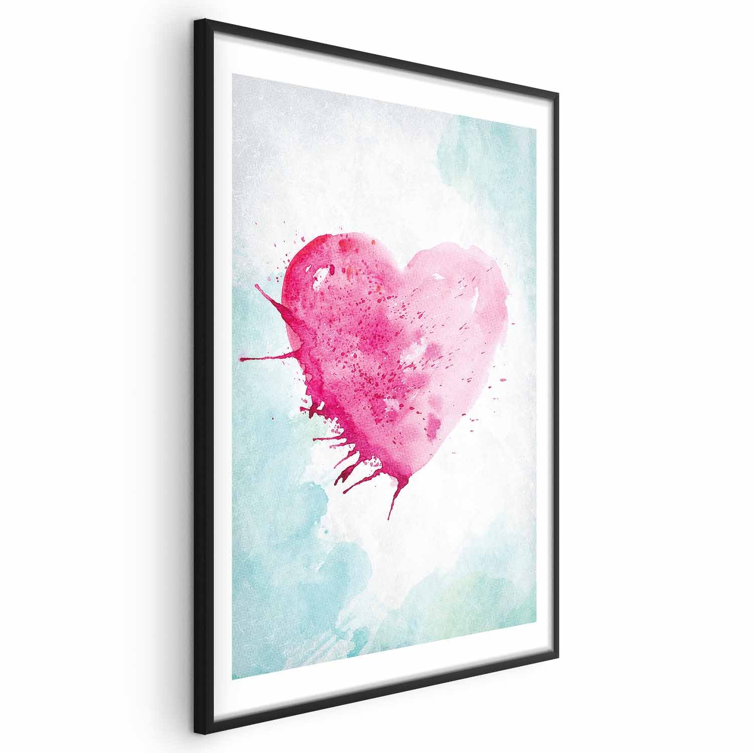 Watercolor Heart Romantic Poster