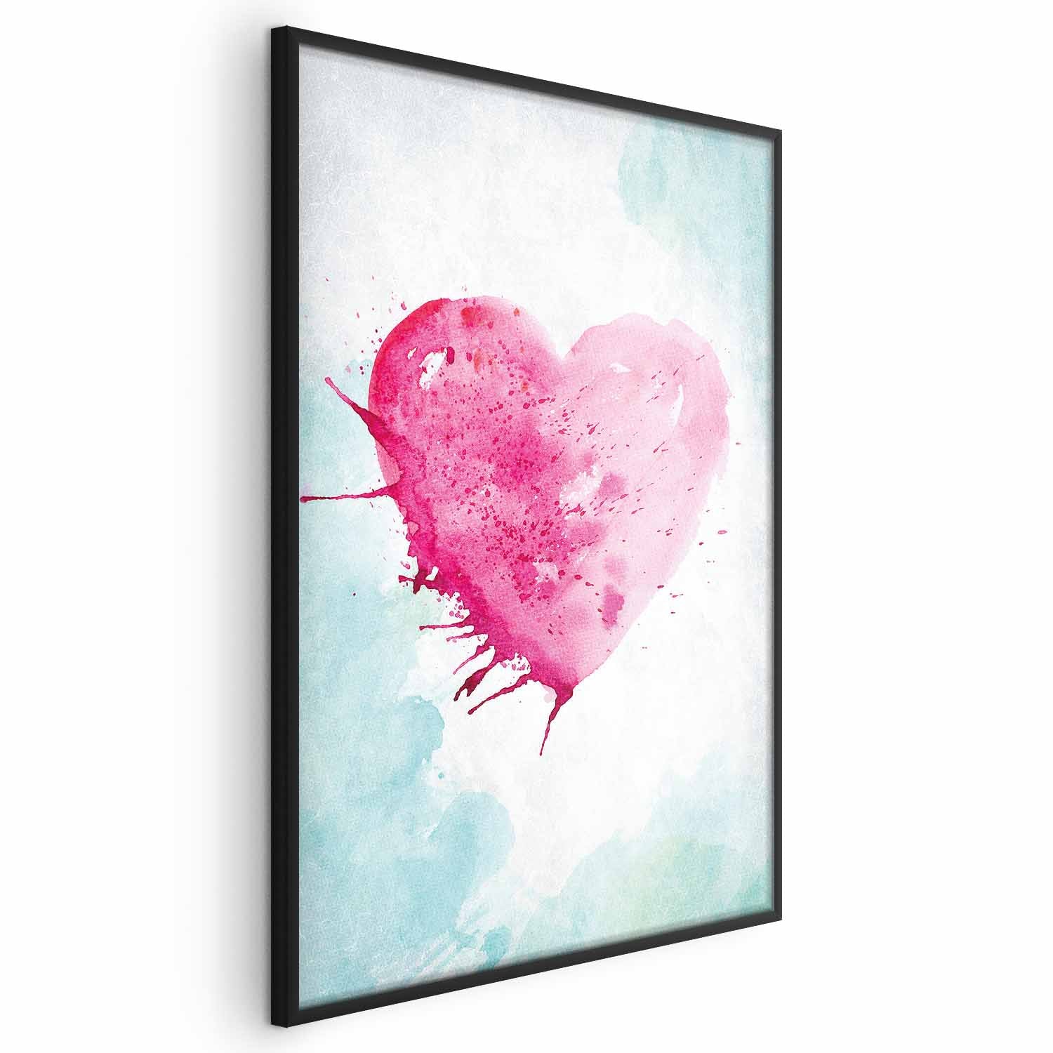 Watercolor Heart Romantic Poster