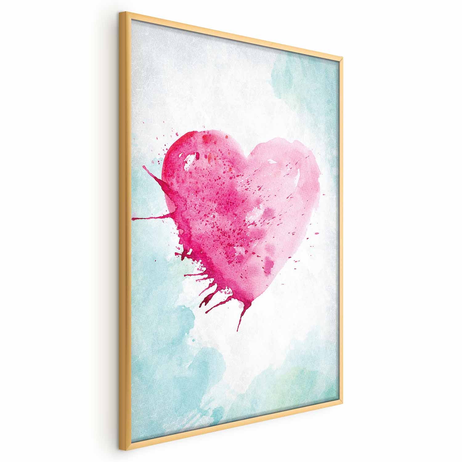 Watercolor Heart Romantic Poster