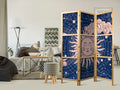 Sun and Moon Cosmic 3-Panel Japanese Room Divider