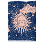 Room Divider Cosmic Harmony Sun and Moon Navy