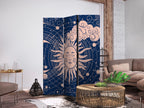 Room Divider Cosmic Harmony Sun and Moon Navy
