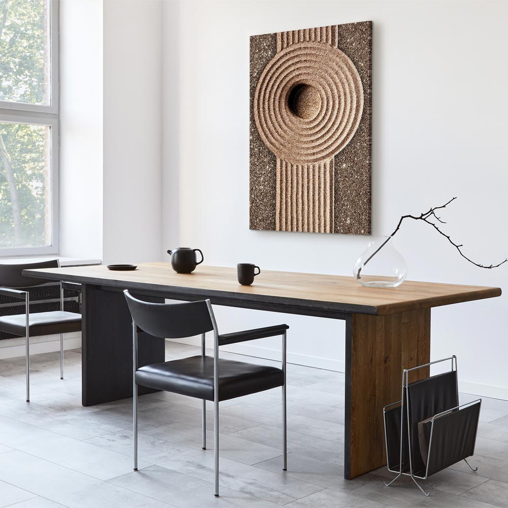 Zen Sand and Stone Abstract Vertical Canvas Print