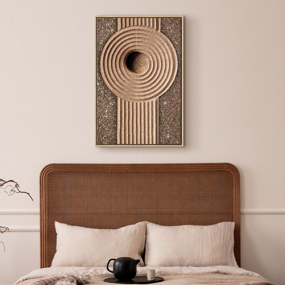 Zen Sand and Stone Abstract Vertical Canvas Print