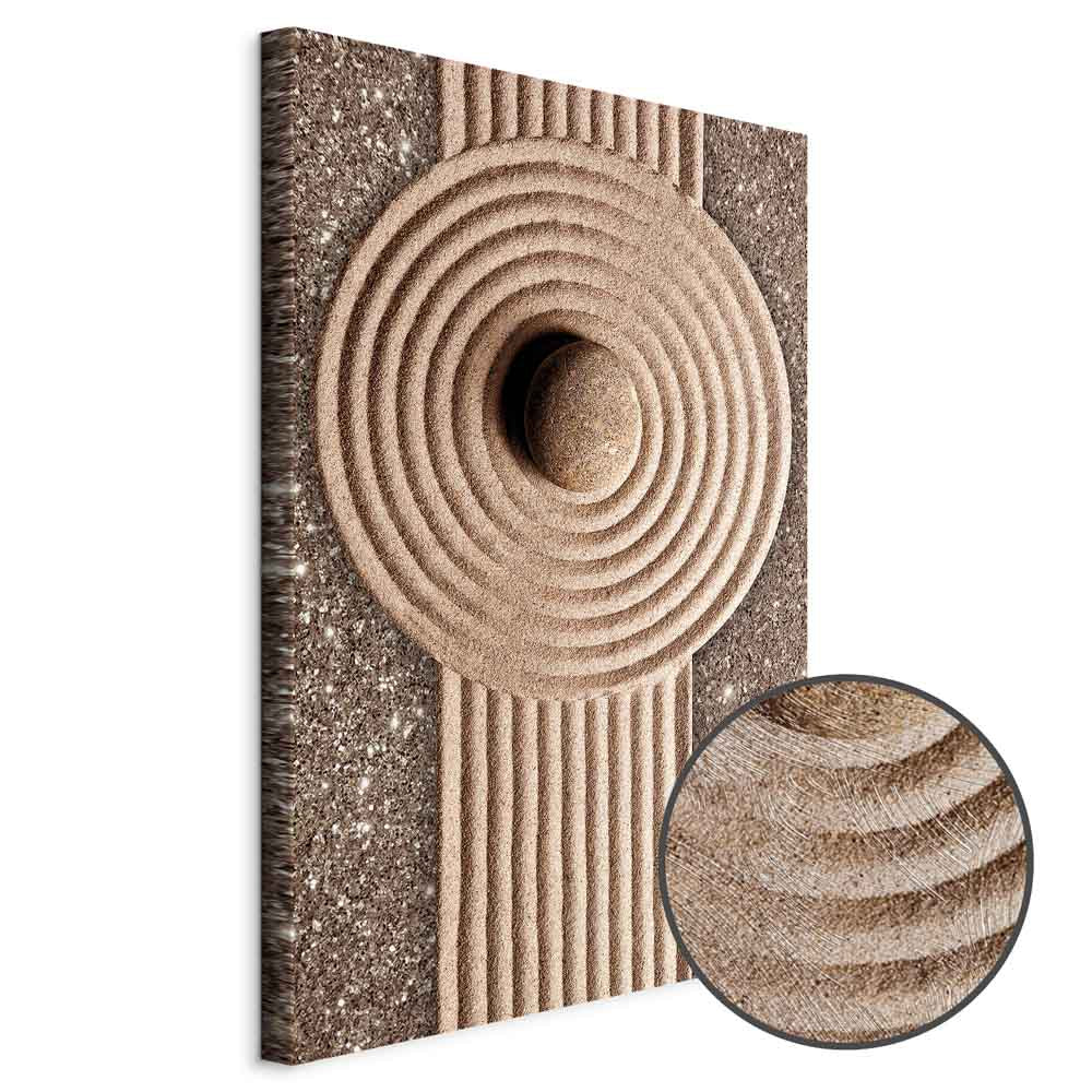 Zen Sand and Stone Abstract Vertical Canvas Print