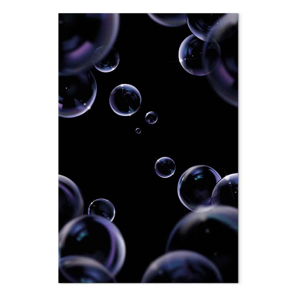 Black Abstract Water Vertical Canvas Print