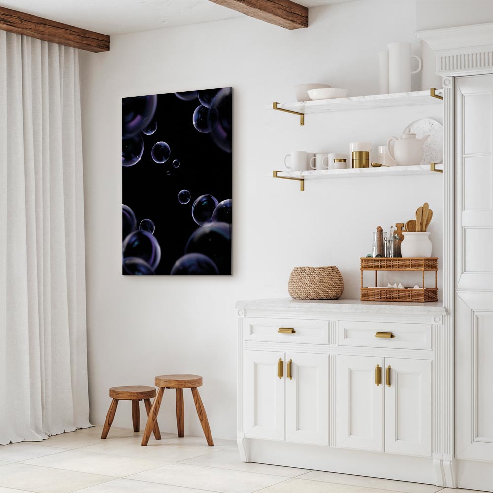 Black Abstract Water Vertical Canvas Print