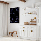 Black Abstract Water Vertical Canvas Print