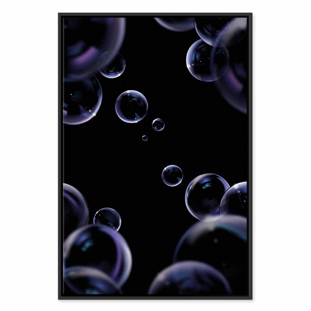 Black Abstract Water Vertical Canvas Print