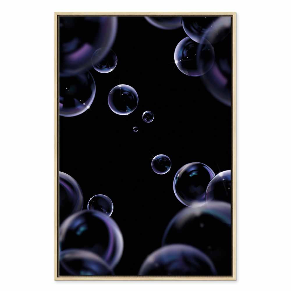 Black Abstract Water Vertical Canvas Print