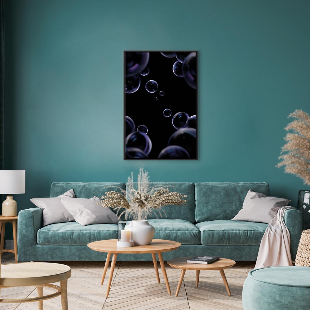Black Abstract Water Vertical Canvas Print
