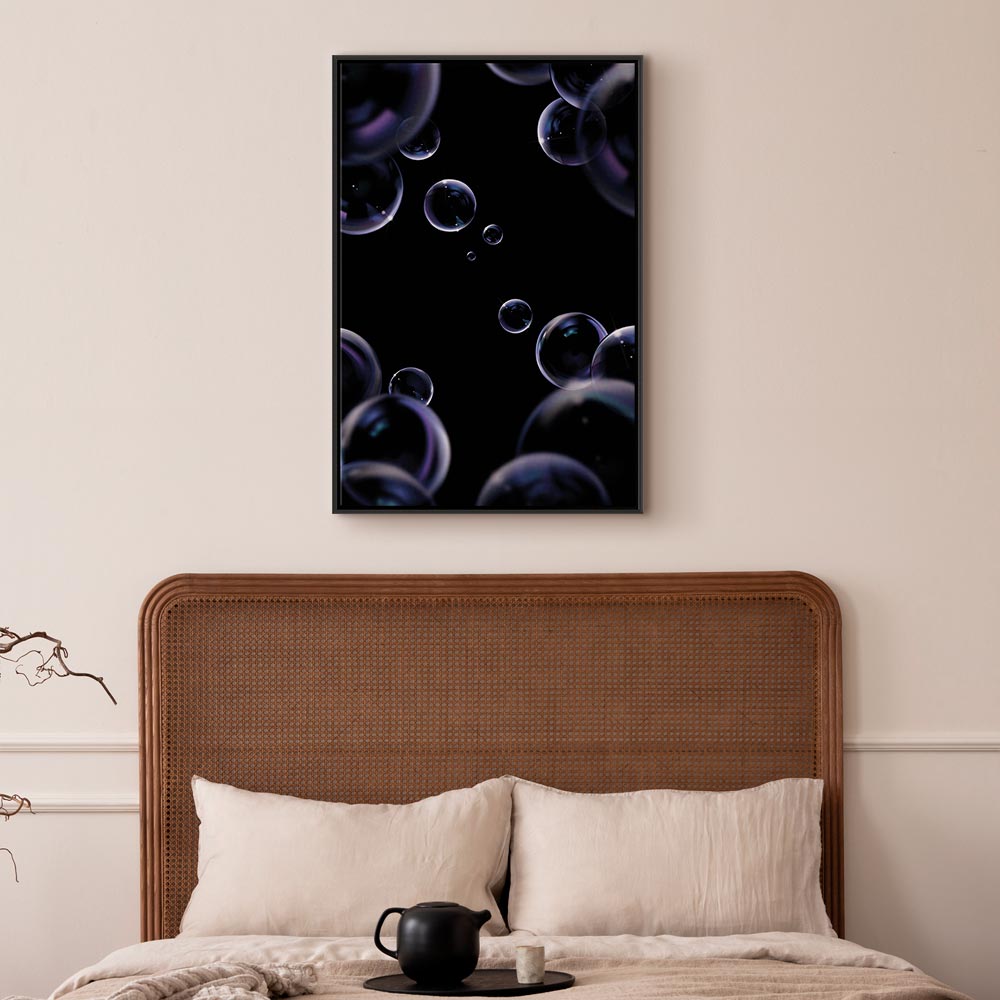 Black Abstract Water Vertical Canvas Print