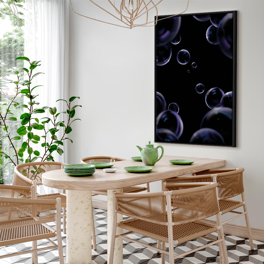 Black Abstract Water Vertical Canvas Print