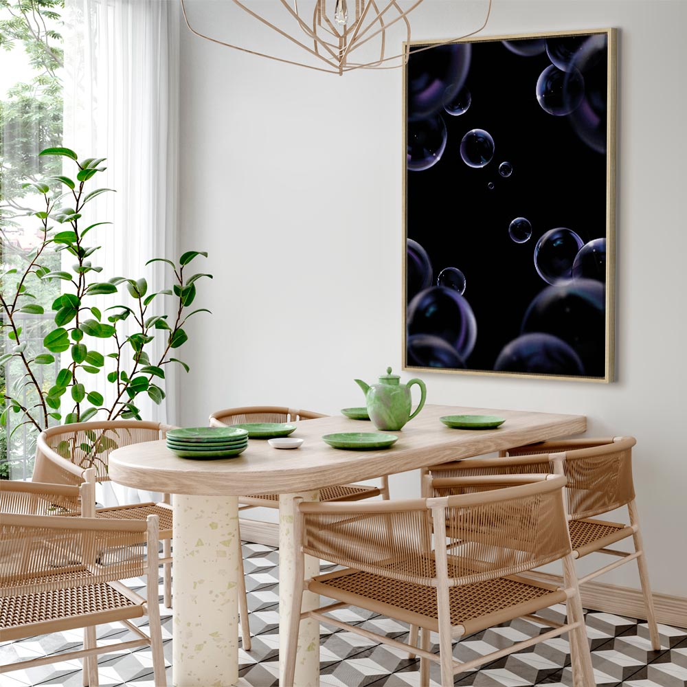 Black Abstract Water Vertical Canvas Print