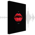 Red Lips Black Background Canvas Print