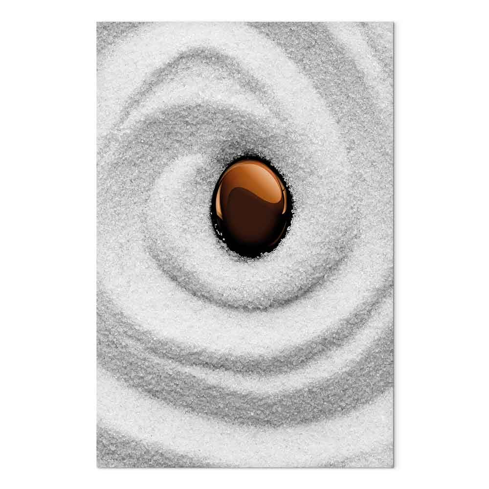 Zen Sand Garden Karesansui Vertical Canvas Print