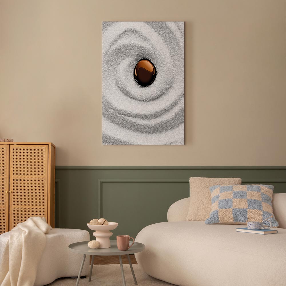 Zen Sand Garden Karesansui Vertical Canvas Print