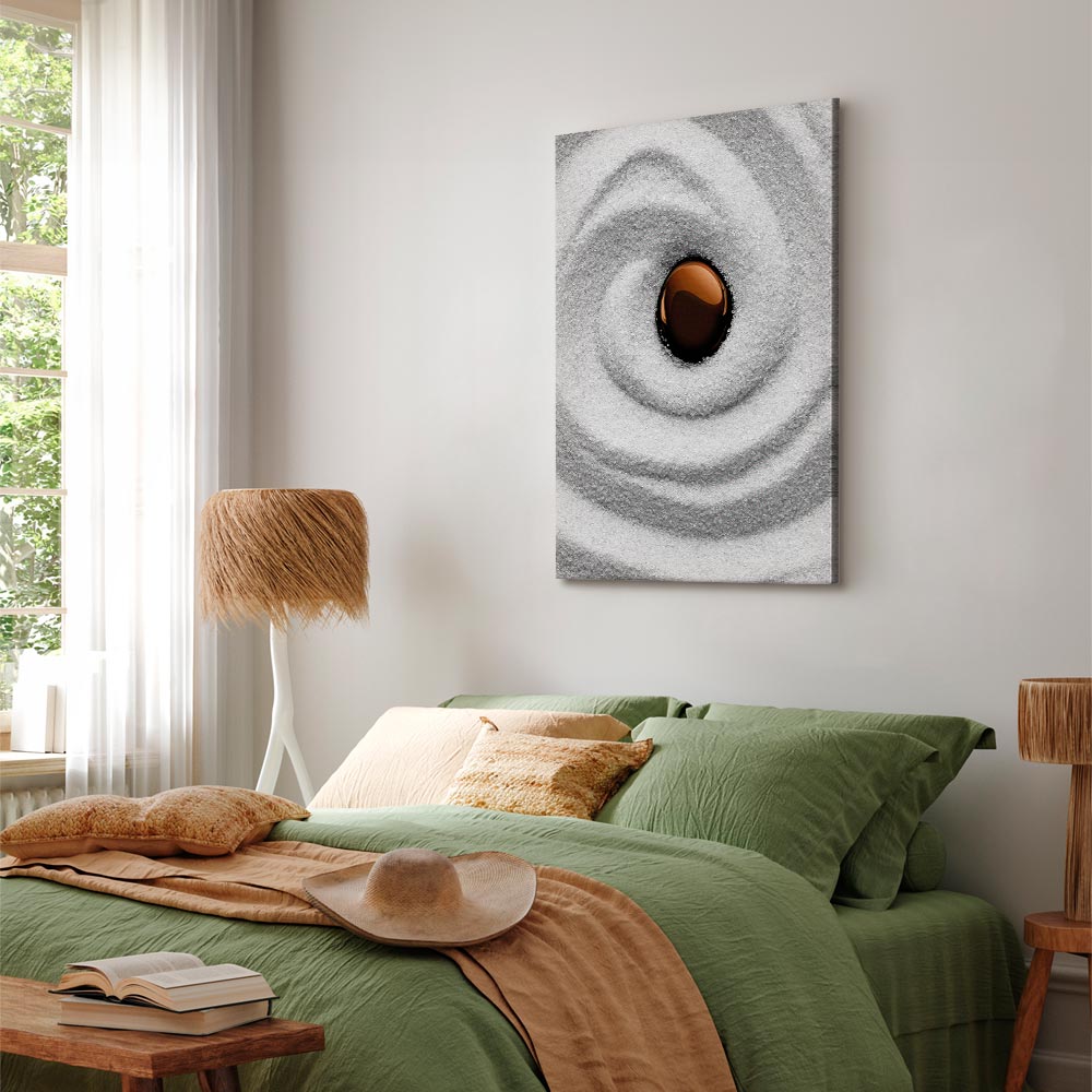 Zen Sand Garden Karesansui Vertical Canvas Print