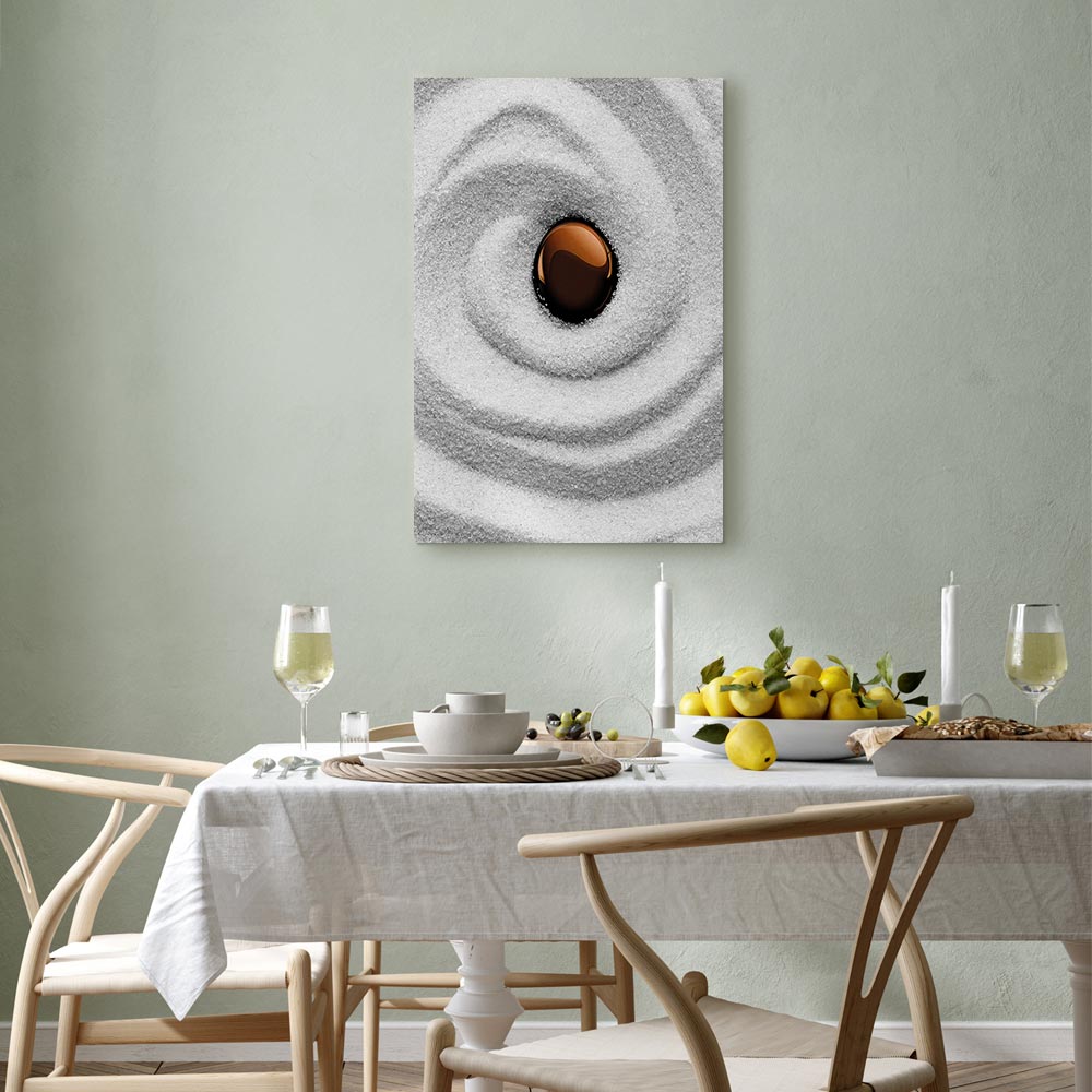 Zen Sand Garden Karesansui Vertical Canvas Print