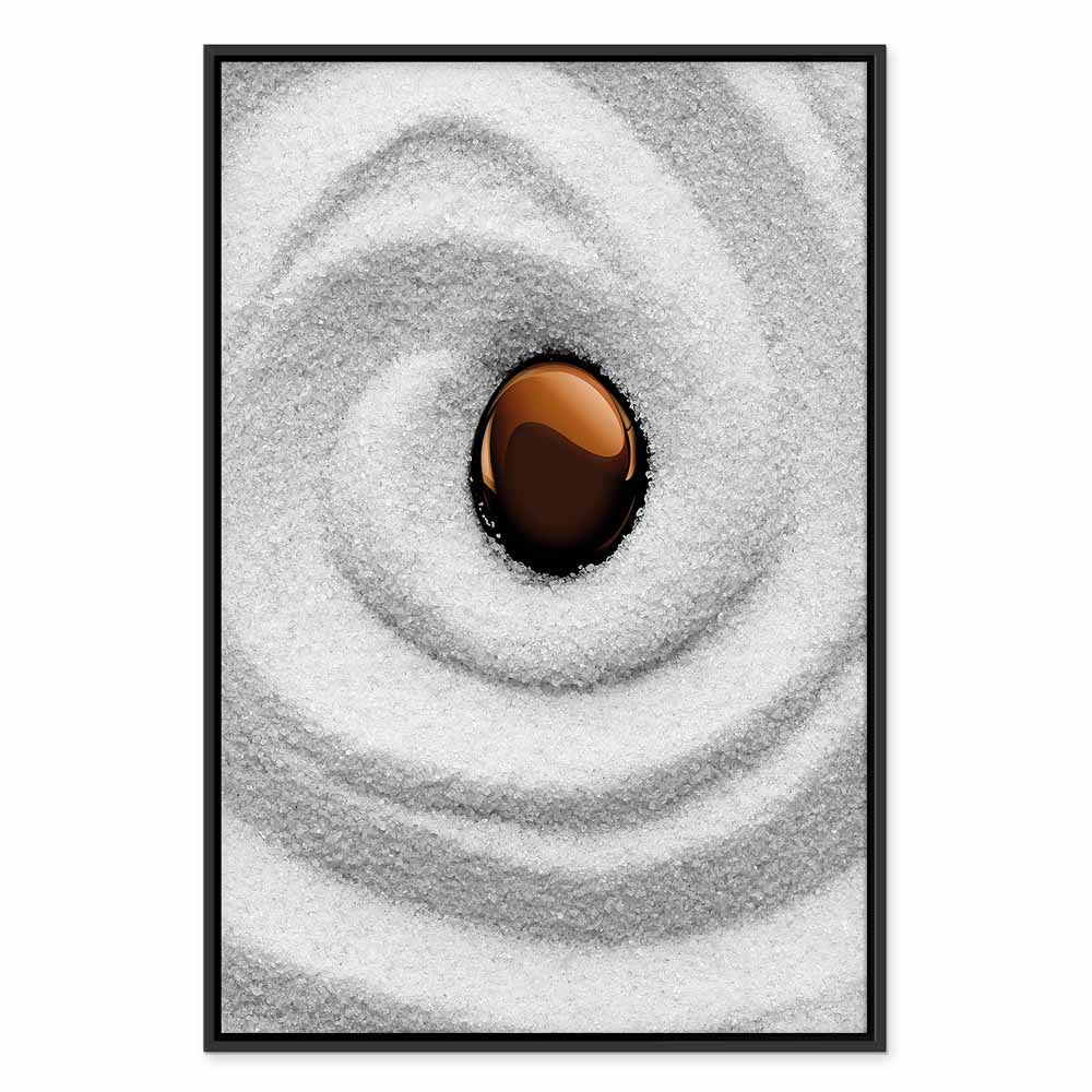 Zen Sand Garden Karesansui Vertical Canvas Print
