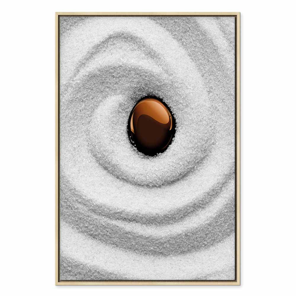 Zen Sand Garden Karesansui Vertical Canvas Print