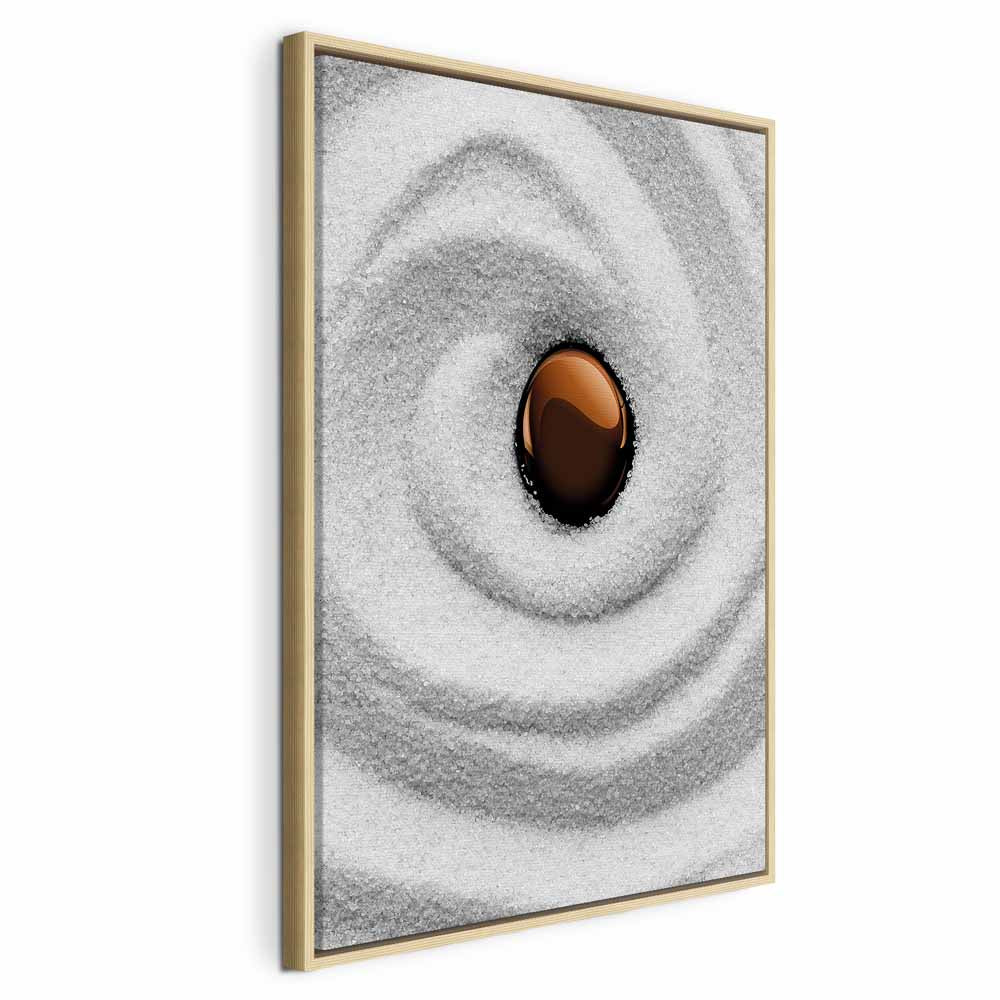 Zen Sand Garden Karesansui Vertical Canvas Print