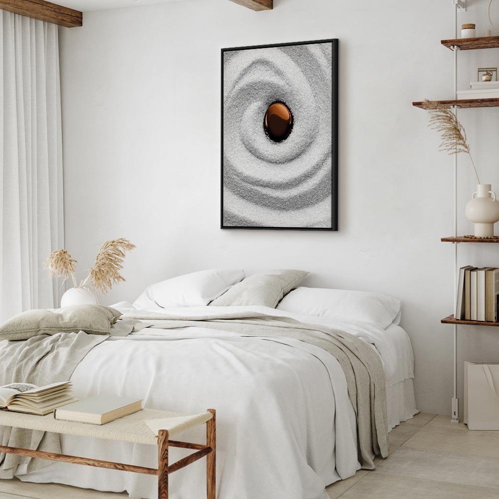 Zen Sand Garden Karesansui Vertical Canvas Print