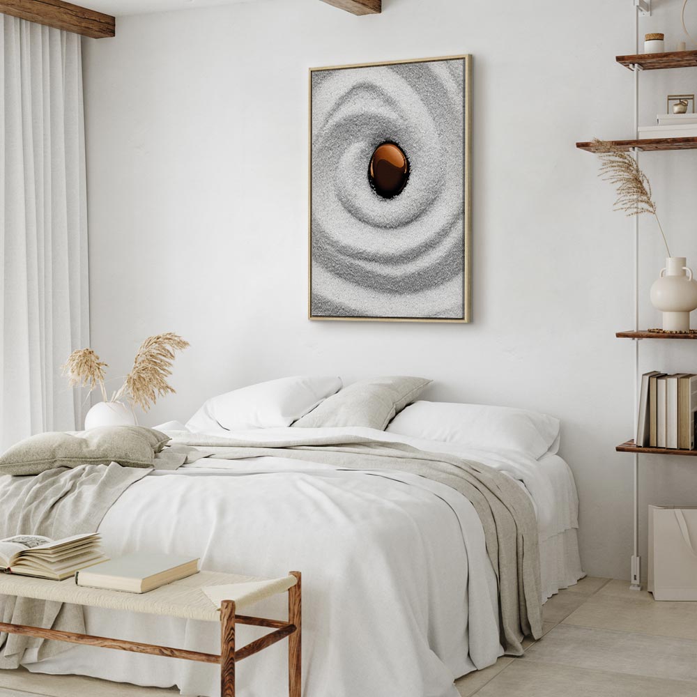 Zen Sand Garden Karesansui Vertical Canvas Print