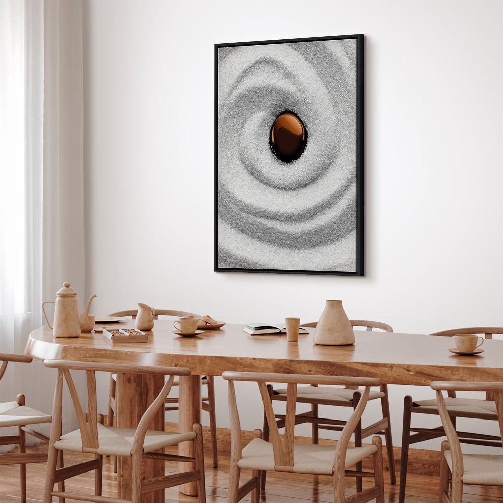 Zen Sand Garden Karesansui Vertical Canvas Print