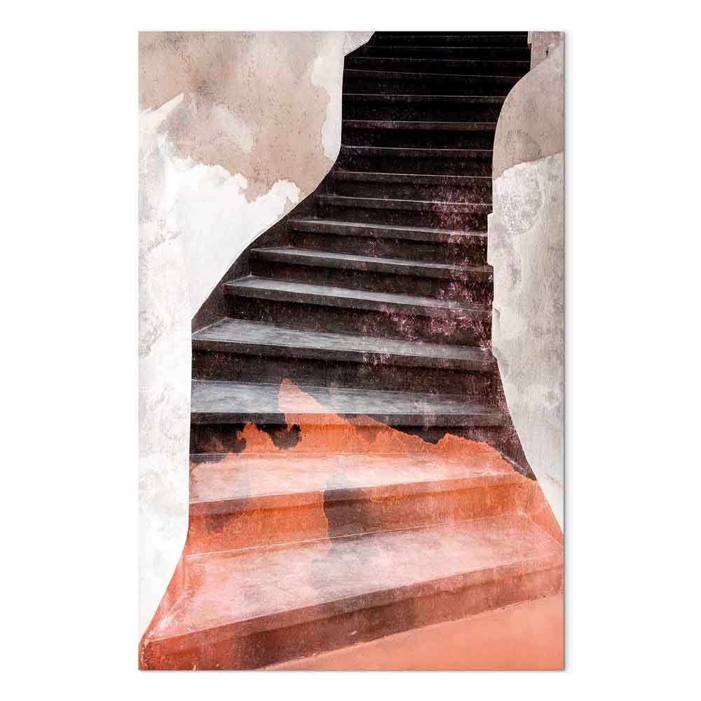Abstract Stone Staircase Architecture Canvas Print