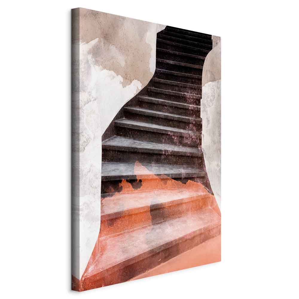 Abstract Stone Staircase Architecture Canvas Print