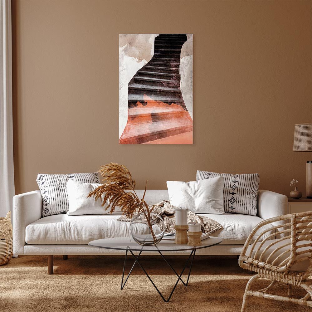 Abstract Stone Staircase Architecture Canvas Print