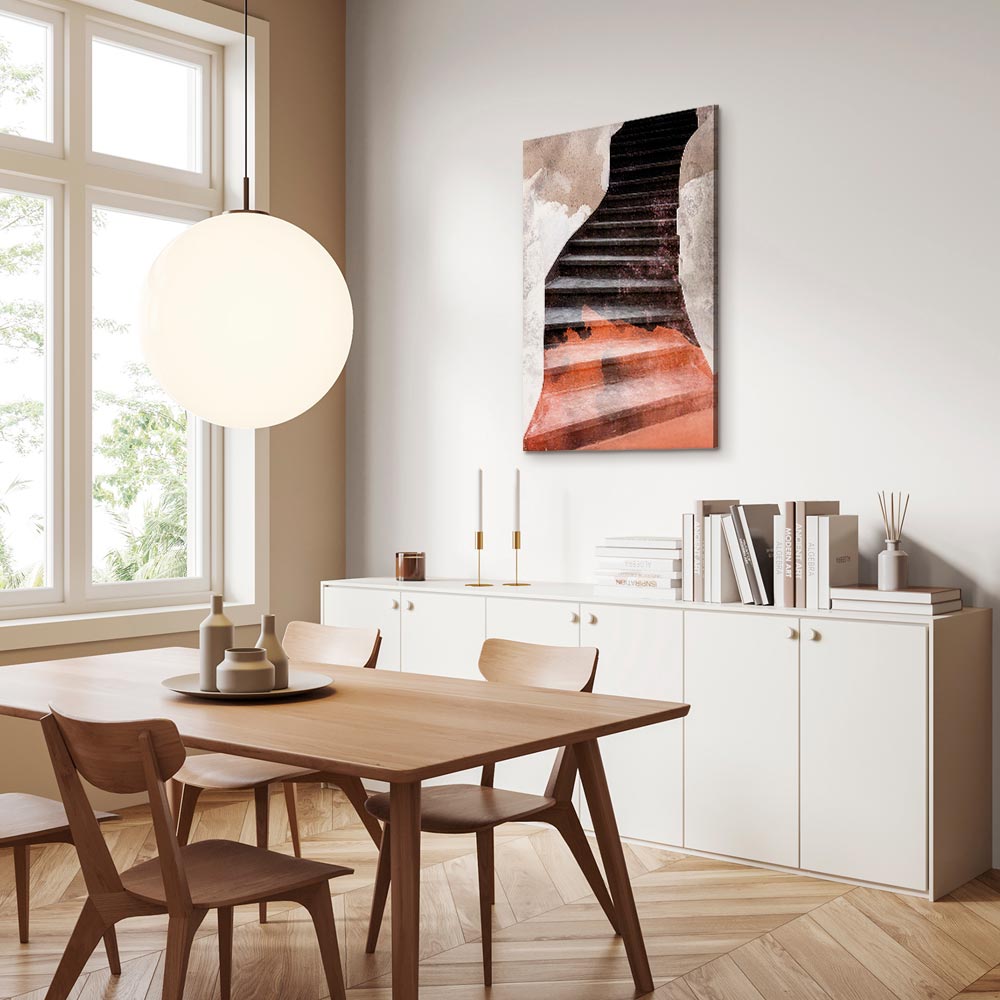 Abstract Stone Staircase Architecture Canvas Print