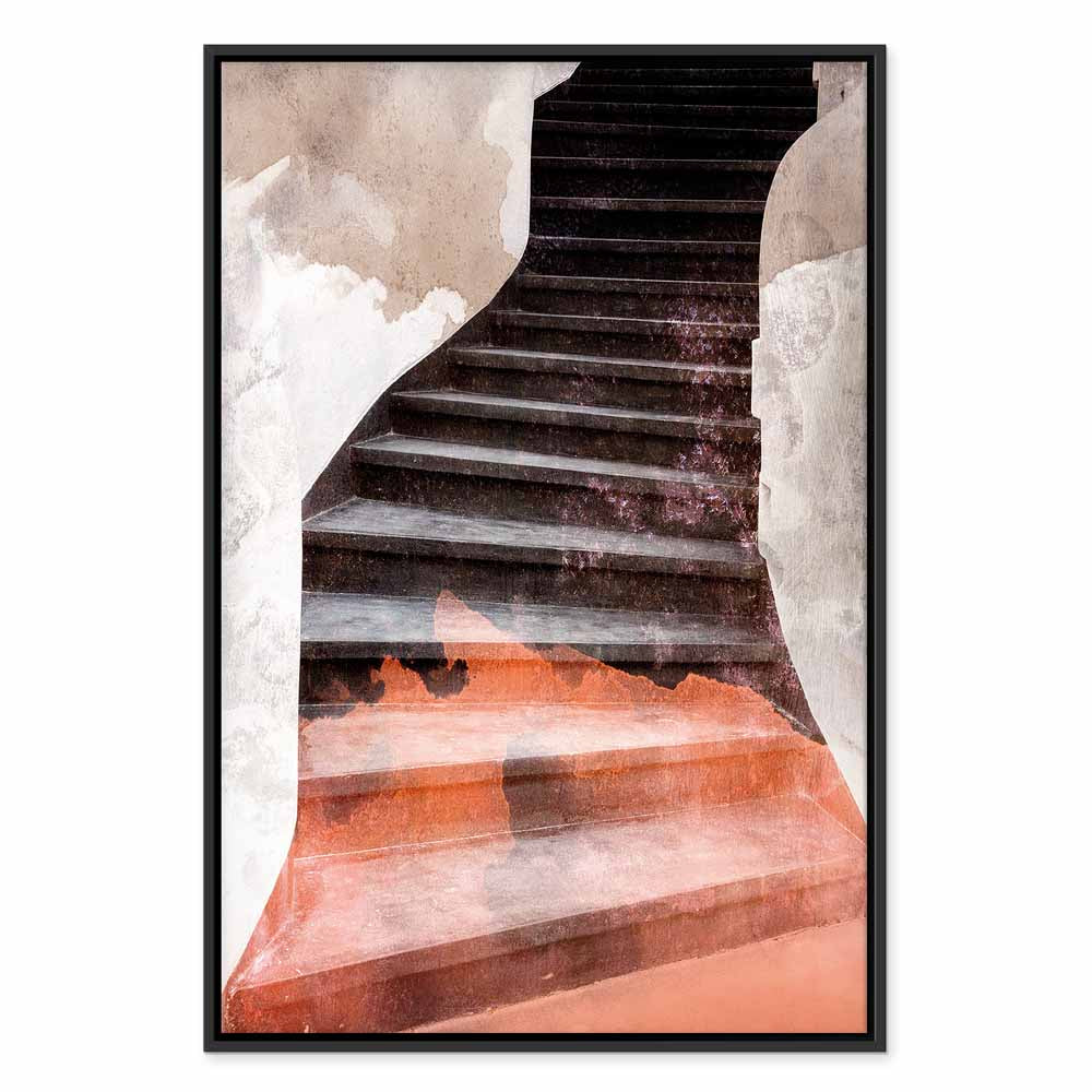 Abstract Stone Staircase Architecture Canvas Print