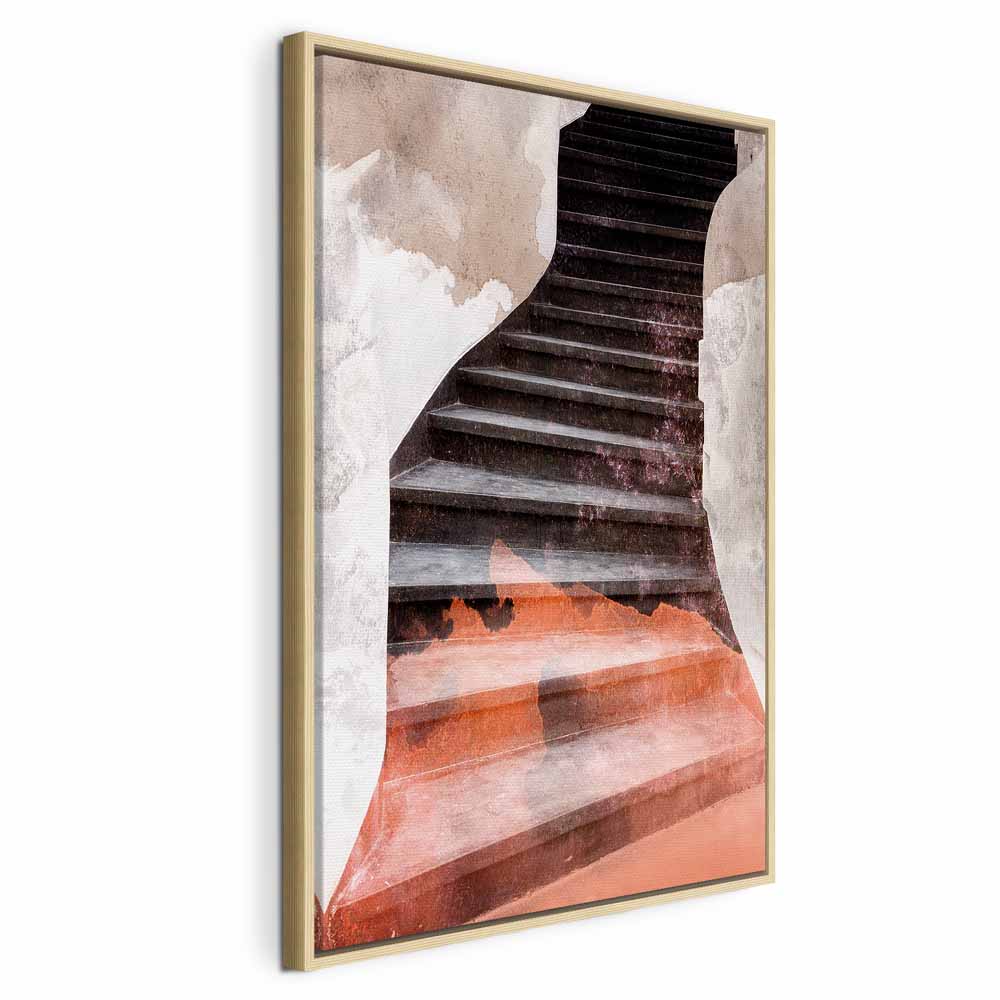 Abstract Stone Staircase Architecture Canvas Print