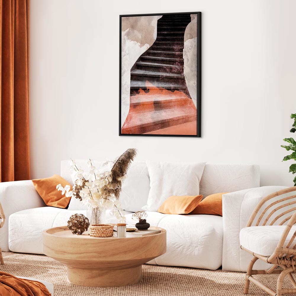 Abstract Stone Staircase Architecture Canvas Print