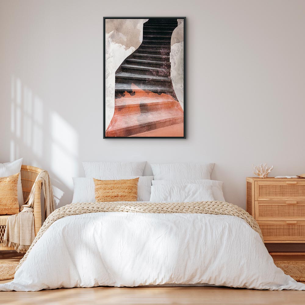 Abstract Stone Staircase Architecture Canvas Print