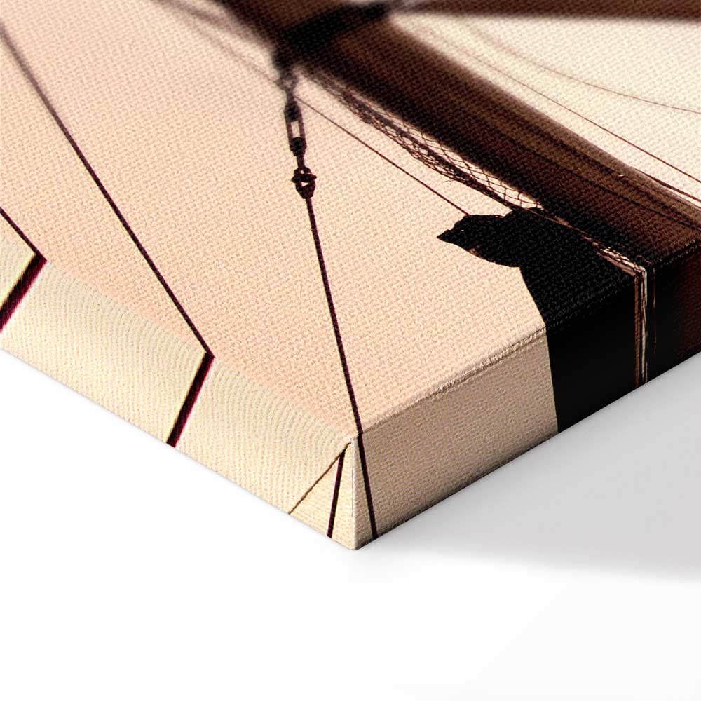 Sepia Sea Breeze Landscape Canvas Print