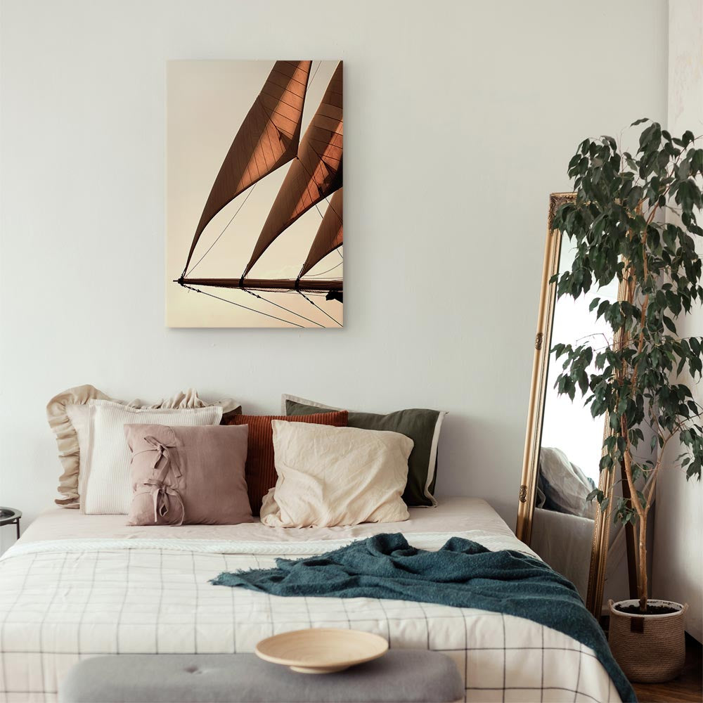 Sepia Sea Breeze Landscape Canvas Print