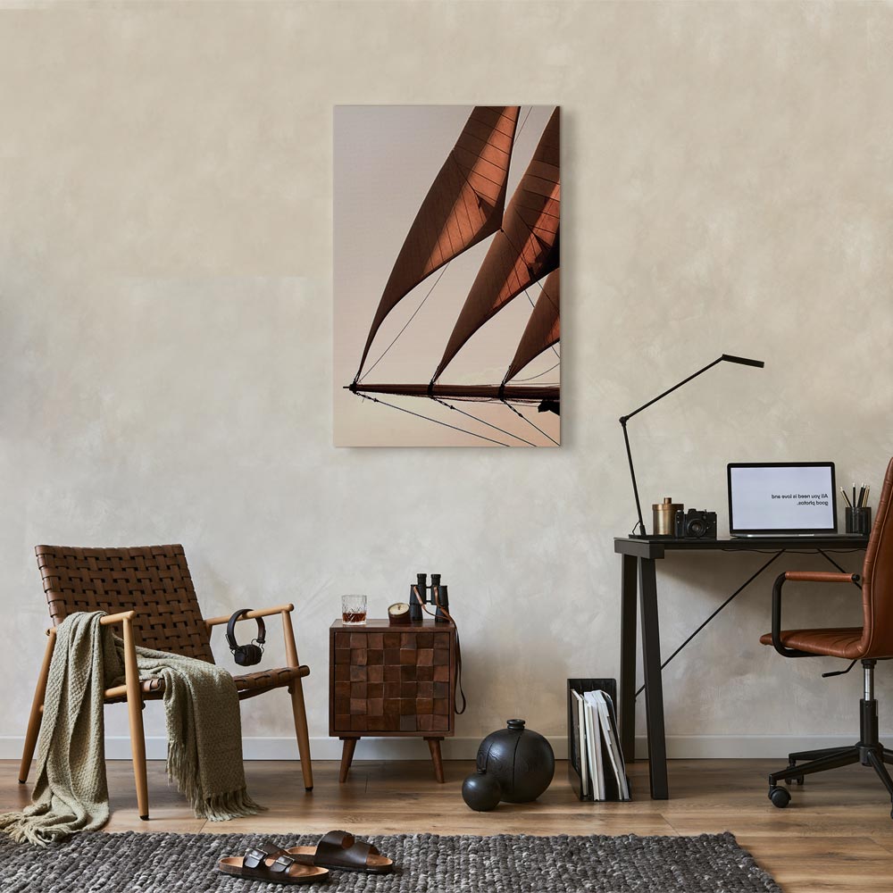 Sepia Sea Breeze Landscape Canvas Print