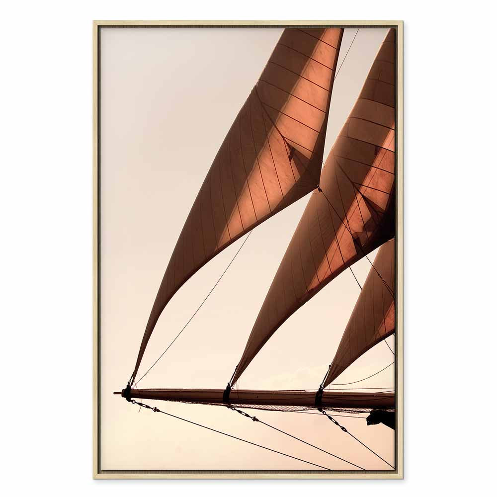 Sepia Sea Breeze Landscape Canvas Print