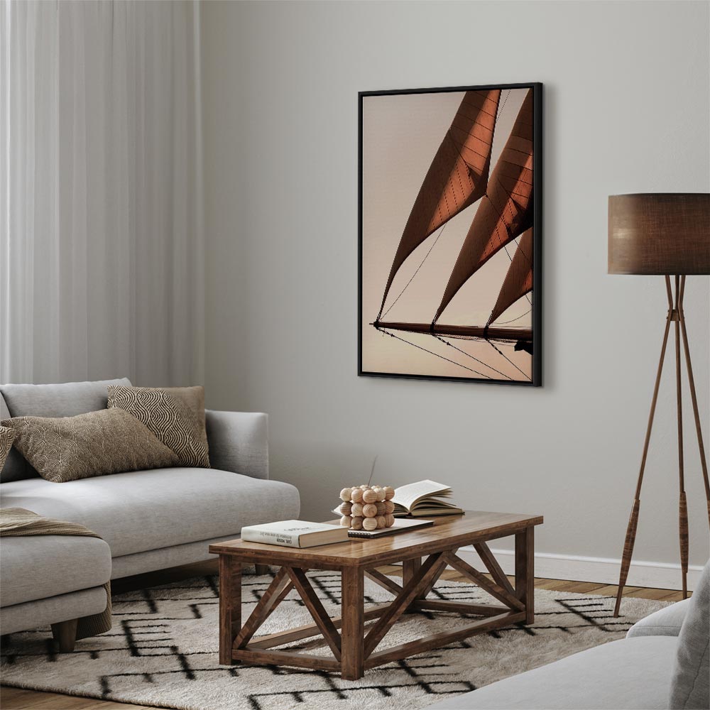 Sepia Sea Breeze Landscape Canvas Print