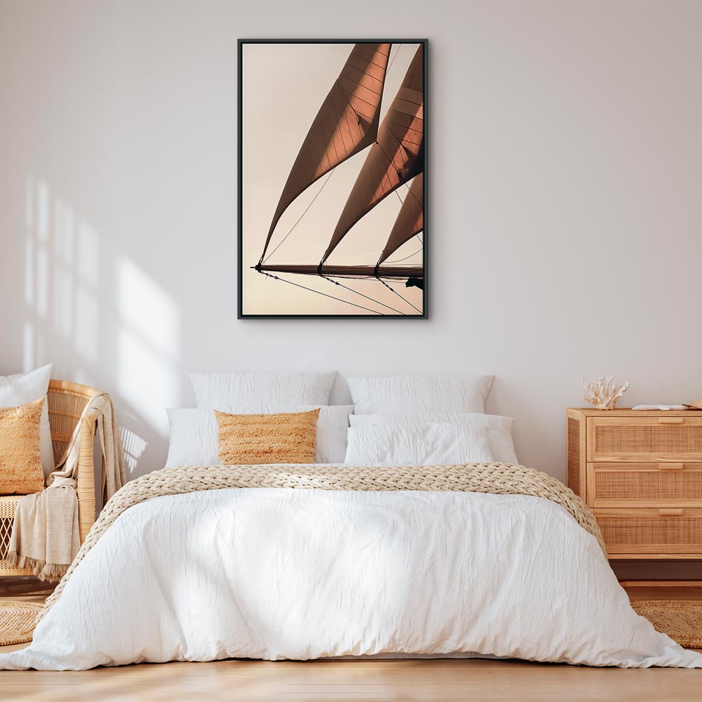 Sepia Sea Breeze Landscape Canvas Print