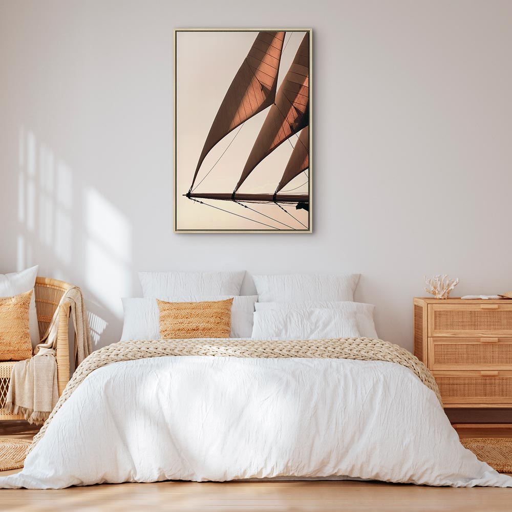 Sepia Sea Breeze Landscape Canvas Print