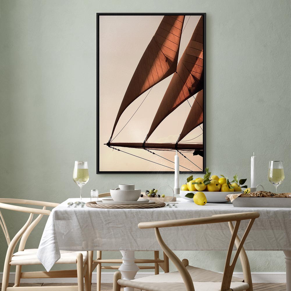 Sepia Sea Breeze Landscape Canvas Print