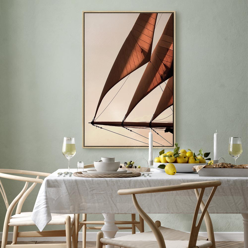 Sepia Sea Breeze Landscape Canvas Print